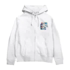 Shiba_IncのSitting rabbit（座るウサギ） Zip Hoodie