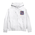 理系大学院生の出力のティールオレンジ Zip Hoodie