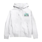 森図鑑の[森図鑑] 仲間に入れて（背景水色） Zip Hoodie