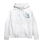 もなころショップの三日月　パステルアート Zip Hoodie