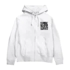 raio-nのモダン和風シマウマ Zip Hoodie