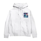 3tomo6's shopのオーロラが照らす氷の城 Zip Hoodie