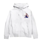 かわいい女の子とシュールな絵のアリスマーガレットちゃん Zip Hoodie