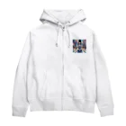 Artful Whiskersの一人旅の少女 Zip Hoodie