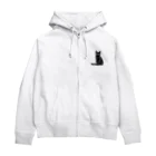 日向ぼっこの黒猫ちも（シンプル） Zip Hoodie