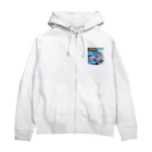 シロクマペンギンのエルフのサイバーピアニストの夏休み Zip Hoodie