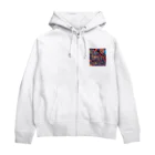 サイケデリックな世界の奇妙な動物達 Zip Hoodie