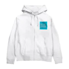 BLUE MINDの青い心のパーカー Zip Hoodie