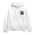 ryusky_333のサングラスをかけている猫がハンモックでくつろいでいる。 Zip Hoodie