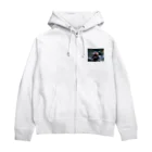 「動物ミリ屋」のカワウソのパーくん Zip Hoodie