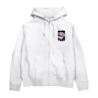 AIオリジナルイラスト　美女男子の癒し効果のミニキャラ Zip Hoodie