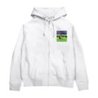 クロスクリエイティブのサッカーをしているトラ Zip Hoodie