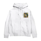 alphabet stained glassのstained glass S Zip Hoodie