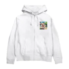 happiness_shopのかわいい子犬が元気いっぱい！ Zip Hoodie