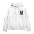 プリンゴブリンの夕陽に輝くロケット子さん Zip Hoodie