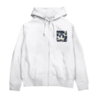 あずきば-あたりのシロネコ和柄 Zip Hoodie