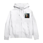 2024billionのねこふくろう Zip Hoodie