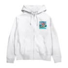 ganeshaのかわいいブタのサーフィンウェーブ Zip Hoodie