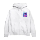 シロクマペンギンの昭和レトロアニメ風近未来ガール Zip Hoodie