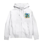 samkorのティラノサウルスのサマーバケーション Zip Hoodie