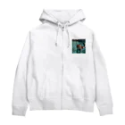 AI Design Labの泳ぐ猫 Zip Hoodie