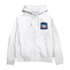 momonekokoのカラフルな風船が浮かぶ風景 Zip Hoodie