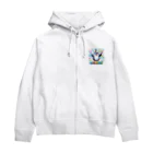 まんじゅ王国のこのキュートなペンギンがお祝いムード全開 Zip Hoodie