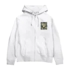 manaco-のクラシックな猫 Zip Hoodie