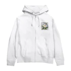 teatimeの白いラナンキュラス Zip Hoodie