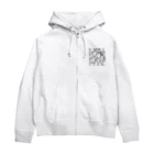 ⚪︎⚫︎❁ 茄子と菊 ❁⚫︎⚪︎の下手くそなチンチラがいっぱい Zip Hoodie