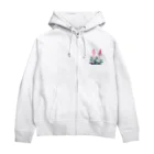 RetrowaveFlowerのRetrowaveFlower-アスチルベ- Zip Hoodie