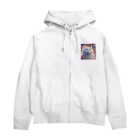 はなにゃんのおうちの虹色に輝くかわいい白猫ちゃん2 Zip Hoodie