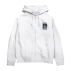 切り絵作家　MiHoの冬狼と少女『闘志』 Zip Hoodie