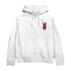 ピンクうさぎのたぶんセーフ Zip Hoodie