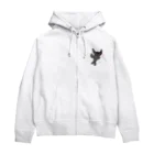 DIO CRAFT スズリ店のグレーのZUZUネコ Zip Hoodie