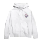 犬グッズの店しえるぶるーのかき氷ワンちゃん　氷イチゴ　ペキニーズ　ホワイト Zip Hoodie