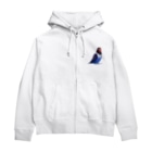 まめるりはことりのボタンインコ　おすましコバルトブルー【まめるりはことり】 Zip Hoodie