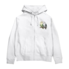 まめるりはことりのコザクラインコ　モーブとオリーブ【まめるりはことり】 Zip Hoodie