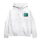 抽象画家ShizukiKagawaのみどりのふんすい Zip Hoodie