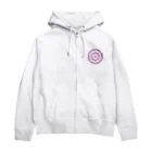 LalaHangeulのはんぐるぐるぐる　鮮やかピンク Zip Hoodie