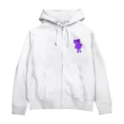 テディベアの紫くま Zip Hoodie