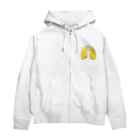 8anna storeの人体のなぞ。シンプルな肺。 Zip Hoodie