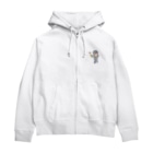 SUIMINグッズのお店の【小】アイスクリームを慎重に運ぶねこ Zip Hoodie