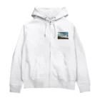 日常の一コマの雲と花 Zip Hoodie