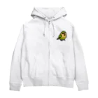 Cody the Lovebirdの両面 Chubby Bird カカポ　（表面）　鳥さん大集合　（背面） Zip Hoodie