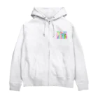 親子設計 ruchire 『知育文字』のネオンカラー『ウレシイたのしいHAPPY 』 Zip Hoodie