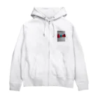 ねこの森でお散歩のキラキラ立体リボン Zip Hoodie