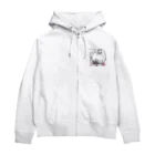イラスト MONYAAT のワンポイント ワールドワイドでCHU*M配置 Zip Hoodie