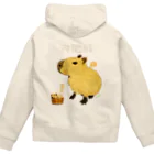 LittleLoroの河肥腹 カピバラ中型と仔カピ入浴 0455 Zip Hoodie