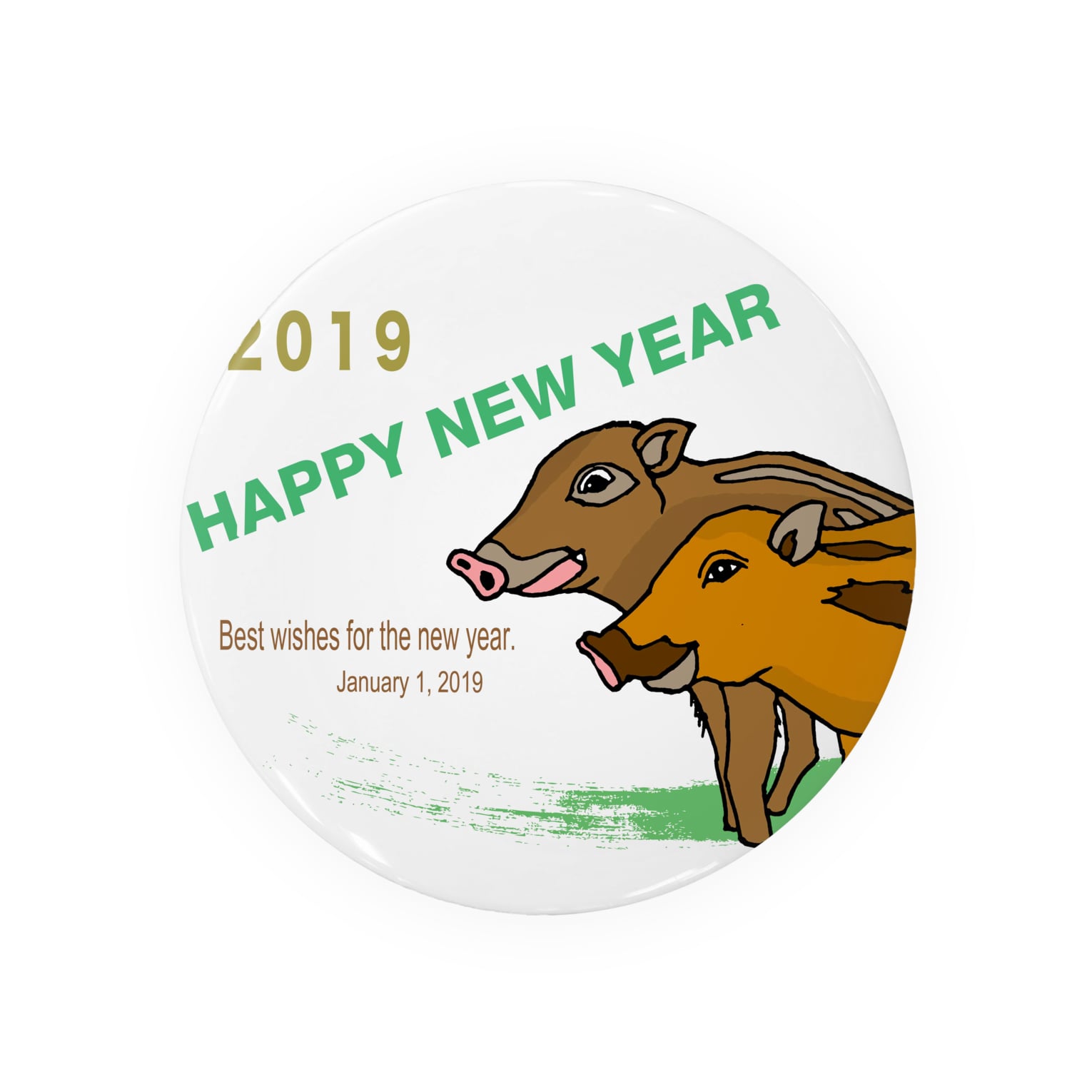 2019亥年の猪のイラスト年賀状イノシシ ジルトチッチのデザインボックス Ocplanning の缶バッジ通販 Suzuri スズリ 2019亥年の猪のイラスト年賀状イノシシ ジルトチッチのデザインボックス Ocplanning の缶バッジ通販 Suzuri スズリ